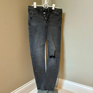 Silver Jeans Robson Skinny faded black‎ jeans button fly distressed waist 27
